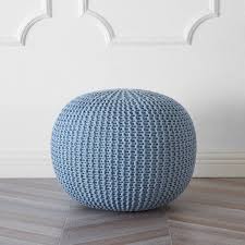 Urban Shop Round Knit Pouf Light Blue Walmart Com Blue Bedroom Decor Blue Room Decor Light Blue Bedroom