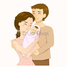 Mother and baby cartoons and comics. Cartoon Happy Family Mother Father And Daughter Stock Vector Crushpixel