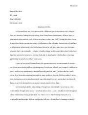 It may be a template on one's opinions on facts, events, controversy et al. Psych 150 Self Reflection Paper Morrison1 Jansen Morrison Dr Logan Psych 150 002 10 October 2016 Attachment Styles God Created Each And Every Person Course Hero