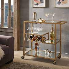 Get it as soon as tue, jun 29. Metropolitan Mirrored Glass Top Metal Bar Cart By Inspire Q Bold Overstock 13057939