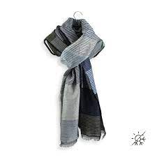 Trouvez votre écharpe à rayures grises pour homme parmi de large choix. Echarpe Homme Ou Femme A Fines Rayures Gris En Laine Coton Soie