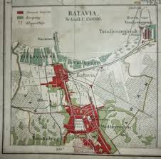 Old Map Of Batavia 19th Century Peta Belanda Gambar Lucu