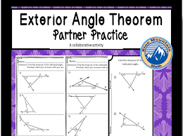 Generalization exterior angle inequality theorem states that, again class, what is exterior angle inequality 'an. Exterior Angle Theorem Partner Practice Teaching Resources