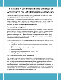 A skilled massage therapist can earn $80k. Is Massage A Good Gift On Friend S Birthday Or Anniversary You Bet Bbmassageandfloat Com By Emicorn Issuu