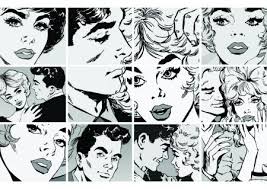 Black And White Mural Portrait Pop Art Black And White Multi Strip Hardtofind Pop Art Colors Pop Art Comic Black And White Portraits
