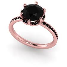 Black And Pink Wedding Ring Black Diamond Engagement Ring Custom Rings Black Diamond Rose Gold 1 325 Rose Gold Black Diamond Black Diamond Ring Engagement Pink Gold Ring Engagement