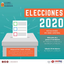 Las elecciones de este domingo 26 de enero se desarrollarán de 8:00 a.m. Periodismo Ceutec Sps Recuerda Los Horarios Para Votar En Las Elecciones Estudiantiles 2020 Dale Tu Apoyo A La Nueva Asociacion De Periodismo Sede Central Miercoles 26 De Febrero Horario 9 30am A