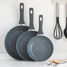 43 78 Set De Poeles Style Granit 3 Pieces Granit Accessoires Cuisine Couvercle