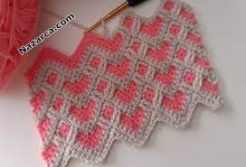 otantik ip tasimali iki tarafli zigzag orgu nazarca com crochet heart crochet crochet patterns