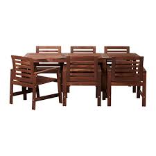 Applaro Table 6 Armchairs Outdoor Brown Stained Brown Ikea Ikea Patio Ikea Outdoor Outdoor Dining Furniture