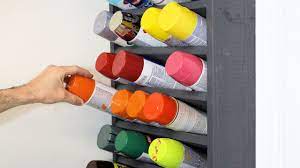 Magnetic back holders attach to steel walls, cabinets, and other magnetic surfaces. Making A Spray Paint Can Holder And Storage Rack Youtube