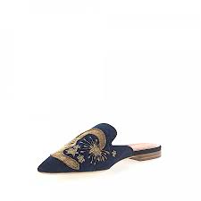 Alberta ferretti spring 2015 rtw. Alberta Ferretti Mules Mia Sun Moon Denim Print Gold Jeans Blue Online Shopping Mybudapester Com
