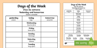 Looking for some esl activities for kids that are fun and educational? Days Of The Week Yesterday And Tomorrow Worksheet Worksheet