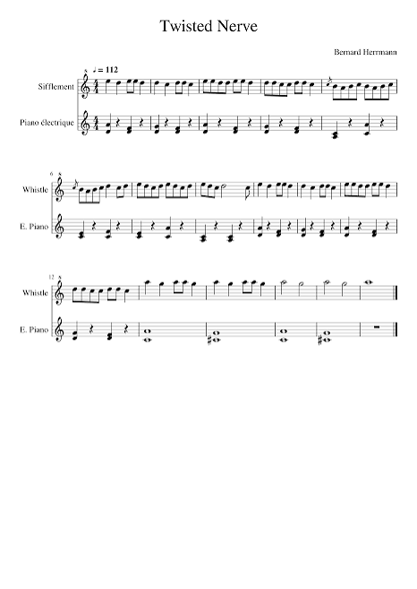 Twisted Nerve Sheet Music for Piano, Vocals (Piano-Voice) | MuseScore.com