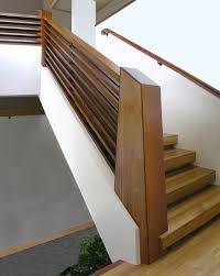 Contemporary round wood handrail for stainless fittings. Modern Wood Stair Railing By Putra Sulung Medium