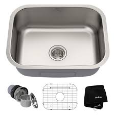 Buy undermount kitchen sinks at decorplanet.com. Kraus Premier Undermount Kitchen Sink Single Bowl 23 In Stainless Steel Kbu12 Rona