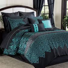 Black And Teal Comforter Set Kismet Bed In A Bag Black Luxurious Bedrooms Bed Comforter Sets