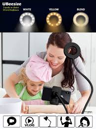 Amazon Com Selfie Ring Light With Cell Phone Holder Stand For Live Stream Makeup Ubeesize Led Cam Selfie Ring Light Cell Phone Holder Making Money On Youtube
