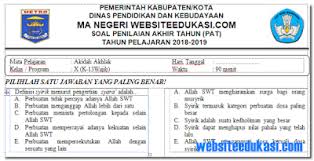 Download soal ukk akidah akhlak kelas 10 dan kunci jawaban buku akidah akhlak kurikulum 2013 untuk guru soal uas pas akidah akhlak kelas ix smp mts terbaru dapat contoh soal uji kompetensi akidah akhlak kelas 6 semester 2 soal uts akidah akhlak kelas 11 semester genap warta madrasah soal pts akidah akhlak kelas 10 semester genap warta madrasah. Soal Pat Ukk Akidah Akhlak Kelas 10 K13 Tahun 2018 2019 Soal Terbaru