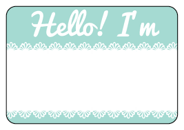 Blue Turquoise Lace Name Tag Template For Events Name Tag Templates Printable Name Tags Name Tag Design
