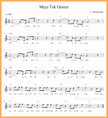 Jelaskan tempo lagu maju tak gentar. Maju Tak Gentar Cornel Simanjuntak Notasi Partitur Lagu Img