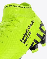 Download Football Cleat Mockup Half Side View In Apparel Mockups On Yellow Images Object Mockups