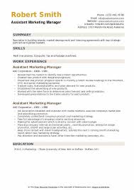 assistant marketing manager resume