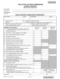 bill of sale form new hampshire child support guidelines