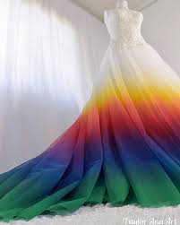 Rainbow Wedding Dress Dress Coloring Service Fabric Painter Colorful Wedding Gown Alterati Rainbow Wedding Dress Colored Wedding Dresses Colorful Dresses