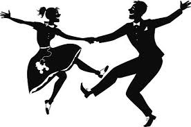 Black And White Dancer Silhouette Painting Rock And Roll Dancing Silhouette Vector Art Illustration Dance Silhouette Rock And Roll Silhouette