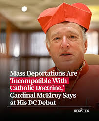 Cardinal Robert McElroy, the new archbishop of Washington, @washarchdiocese  says he wishes success for President-elect Donald Trump's incoming  administration but that he'll be watching closely to see how Trump deals  with immigrants