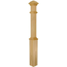 Stair Parts 55 In X 5 In Unfinished Poplar Box Newel 4191p 056 Hd00l The Home Depot Stair Parts Stair Handrail Stair Renovation