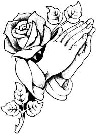 Cultured Rose With Praying Hands Copy Jpg 452 630 Roses Drawing Cross Coloring Page Prayer Hands Tattoo