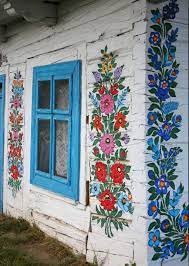 Painted Floral Village The House That Lars Built Polish Folk Art Painting Floral Painting