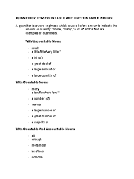 Some quantifiers express a small or large quantity: Quantifier For Countable And Uncountable Nouns Pdf