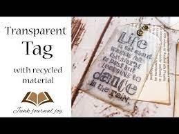 How To Make Easy And Cheap Transparent Tag Jj 167 Youtube Make It Simple Junk Journal Glassine Bags