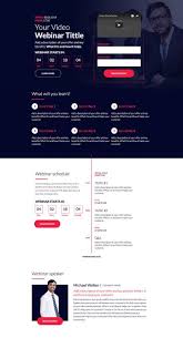 Video Webinar Landing Page Template Landing Page Inspiration Email Template Design Webinar Design