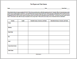 World War Ii Leaders Chart Worksheet For Each Country