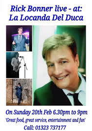 Kings Country Club reunion night. Sun 20th Feb, La Locanda Del Duca  Restaurant, Eastbourne 6.pm call: 01323 737177