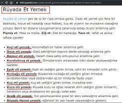 ruyada et yemek cig et yemek pismis et yemek yemek ruya dedikodu