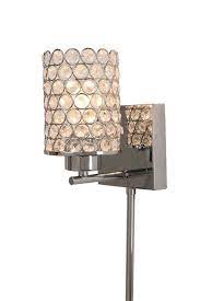 Wall sconces plug in beads for bracelets. Glam Beaded Wall Sconce In Brushed Nickel Plug In With Cord Covers Corded Wall Sconce Master Bedroom Accents Wall Sconces