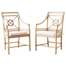 Pair Of Mcguire Rattan Target Design Lounge Chairs On Chairish Com Rattan Lounge Chair Chair Rattan