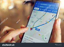 Penang Malaysia April 6 2018 A Female Is Using Google Maps Service On Smartphone At Cafe Google Maps Is Most Popular Mapping S Google Maps Travel App Map