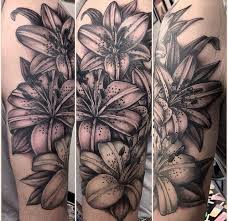 Black And Grey Tattoo Artists Edmonton Black And Grey Shade Lily Tattoo Half Sleeve Realistic Flower Tattoo Edmonton Tattoo Artist Flower Tattoo Small Flower Tattoos Lily Tattoo