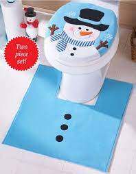 .este bonito juego de baño navideño espero lo elaboren y decoren su baño esta navidad. Frosty Friend Snowman Commode Set From Collections Etc Juegos De Bano Juegos De Bano Navidenos Manualidades Juegos De Bano