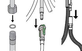 This underdeck supply hose only contains water when the faucet is on. Pull Down Pull Out Hose