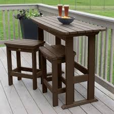 3pc Lehigh Counter Height Patio Balcony Set Weathered Acorn Highwood In 2020 Bistro Patio Set Patio Set Patio Bar