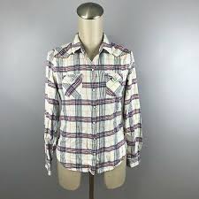 Mossimo Supply Co Womans Small Flannel Western Look Snap Up