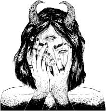 Darkness Girl Tumblr Et Art In 2020 Satanic Art Dark Art Drawings Creepy Drawings