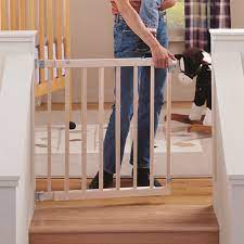 Stairway Wood Swing Gate Natural 349423512 Furniture Baby Gates Stairways